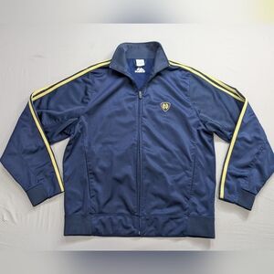 Notre Dame Fighting Irish Mens Jacket Large Blue Warmup Windbreaker Adidas Track